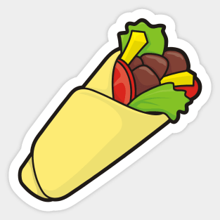 Tortilla Wrap Icon Sticker